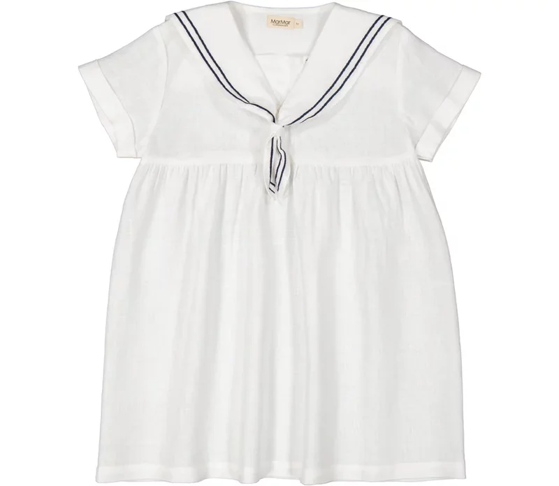 Rochie alba cu guler marinaresc MarMar Copenhagen